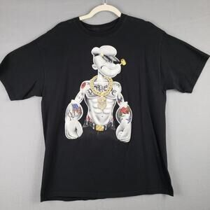 Popeye The Sailor Man Modern Chain Gang Graphic Tee Black‎ Streetwear Hip Hop